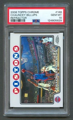 2008 Topps cromo refractor Chauncey Billups #148 PSA 10 GEM MT Detroit Pistons Foto 1 de 2