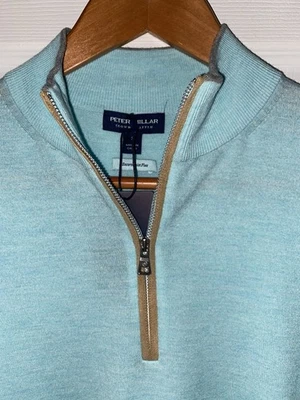 Peter Millar Crown Crafted  Excursionist Flex 1/4 Zip Sweater Small MSRP 350$ - Image 1 of 4