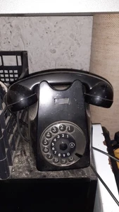 Telefono Vintage a Disco Nero Modello Da Muro  Sip - Foto 1 di 2