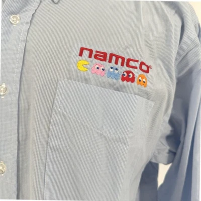 Namco Pac-Man Button Down Shirt Men's Large Retro Arcade Gaming Embroidered - Image 1 of 4