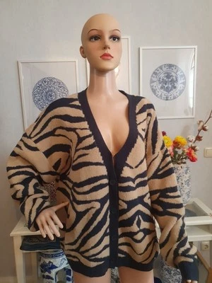 C&a Strickjacke Cardigan Gr XxL Blau Braun Animal Neu - Bild 1 von 4