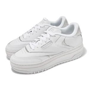 Reebok Club C Extra White Steely Fog Silver Women Unisex Platform Shoe 100033109 - Picture 1 of 8