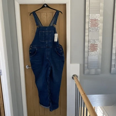 Ladies NWT Size 22L Fat Face Lewes Vintage Blue Denim Dungarees Rrp £65 - Image 1 of 4