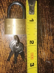 Small Metal Padlock Gym Locker Box Locks Keyed Jewelry 3 Keys, Stay Safe - Picture 1 of 1
