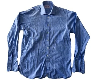 Pink By Thomas Pink Dress Shirt 16 - 36 French Cuff Blue - Picture 1 of 11