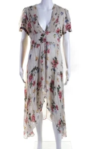 Zara Woman Women's Lightweight Ivory Floral Cover Up Dress Sheer Multicolor  S - Picture 1 of 3