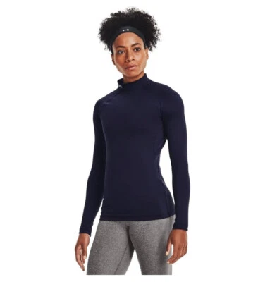 Under Armour Authentics Mock Neck Top - Women's - Small / Midnight Navy / White - Image 1 of 4