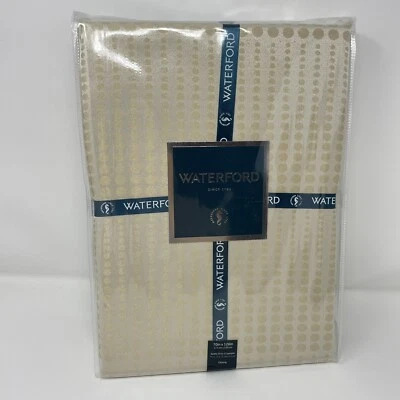 WATERFORD Gold Christmas Holiday Tablecloth 70x126 Formal 10-12 People Oblong - Image 1 of 4
