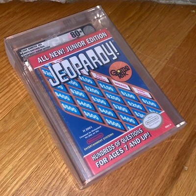 New NES Jeopardy Jr Junior 1989 Factory Sealed VGA 80+ Silver H-Seam Graded Game - Image 1 of 4