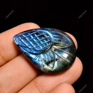 Natural Labradorite Loose Gemstone Fancy Carving From India 42.00 Cts 33X22X7 mm - Picture 1 of 6