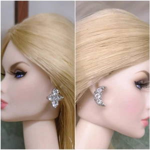 2Pairs Diamond Earrings Fashion Royalty 1/6 Scale Jewelry Dolls Accessories - Picture 1 of 3