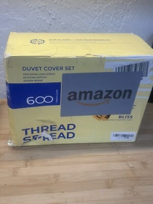  被套 - 600 Thread Count Sateen 3 件埃及女王/全浅蓝色 — 第 1/3 张图片