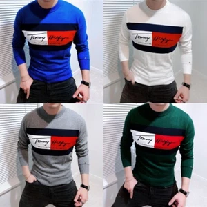 NWT Mens Tommy Hilfiger Signature Cotton Sweater S M L XL - Picture 1 of 24