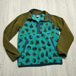 REI Co-Op Fleece Jacket Youth Large 14/16 Blue Green 1/2 Snap Sweatshirt Sweater - Picture 1 of 8