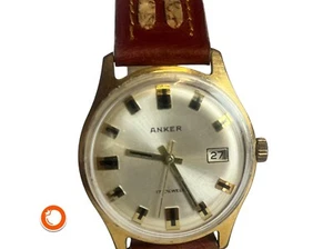 1970er  ANKER 17Jew Handaufz. Vintage HAU Datum  läuft gut Germany - Bild 1 von 5