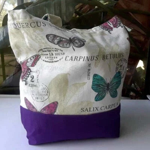 Butterflies Large Tote Bag, Beach Tote Bag. - Picture 1 of 2