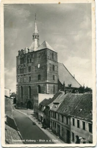 Rubin-AK KOLBERG /KOLOBRZEG Blick Dom, Straße 30er - Picture 1 of 1