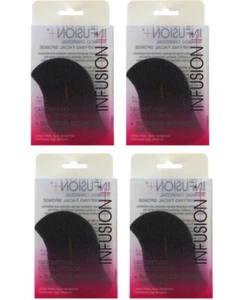 4 PACK - Infusion Detoxifying Facial Sponge + Bamboo Charcoal Infused - BLACK - Picture 1 of 2