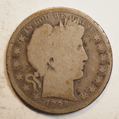 1896   S  BARBER HALF DOLLAR ***NICE COIN!***  FREE SHIPPING! A3647 Cover