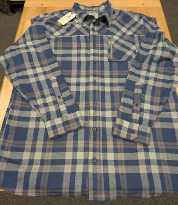 Ascend Finn Flannel Long Sleeve Shirt Men's XLT Tall Dark Denim Blue - Image 1 of 4