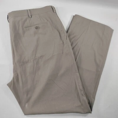 Брюки мужские Claiborne серые плоские спереди размер фактический 42x32 - Изображение 1 из 4