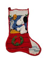 Snoopy & Woodstock Christmas Stocking-Typing Letter Santa Claus-Peanuts Comics