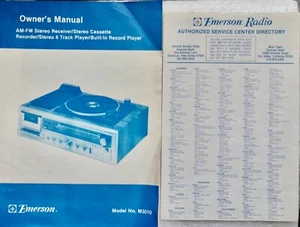 eMERSON RADIO STEREO CASSETTE 8 TRACK RECORD PLAYER MANUAL #M3010 VTG neocurio - Picture 1 of 10