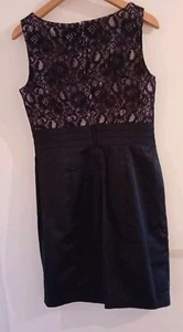 Trägerkleid schwarz/beige mit Spitze Gr.40 (eher Gr.38) H&M neuwertig/hochwertig - Bild 1 von 8