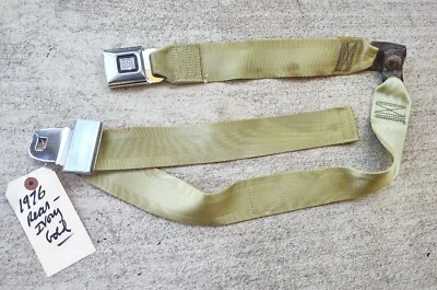 1970's GM Cadillac Eldorado REAR CENTER Seat Belt SET *IVORY / GOLD*   VGC  - Image 1 of 4