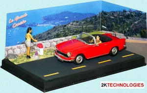 Altaya 1 Simca Oceane Convertable 1/43 Scale Die Cast Model on Diorama in Case R - Picture 1 of 9