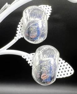 Ohrclips Sterlingsilber geätzt, hohl, hell - Bild 1 von 9