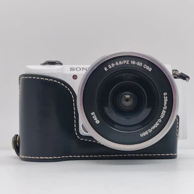 Correa de agarre de medio estuche protector de cuero para cámara Sony Alpha A5000 A5100 Foto 1 de 4