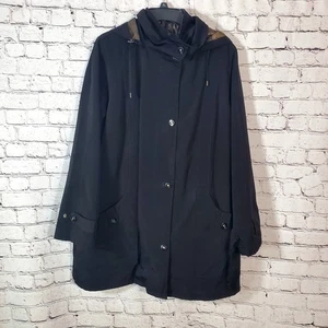 Miss Gallery schwarze Jacke mit abnehmbarer Kapuze und durchgehendem Reißverschluss Größe 1X Freizeit Alltag  - Bild 1 von 22