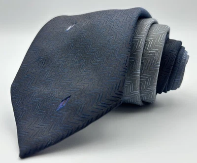 Wembley Vintage Geometric Tie Bold Gray Blue Gradient Woven Necktie 57” X 3.5” - Image 1 of 4