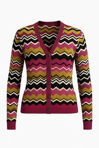 MISSONI for Target CARDIGAN Sweater Multi-Color ZIG ZAG Chevron XL EUC - Picture 1 of 7