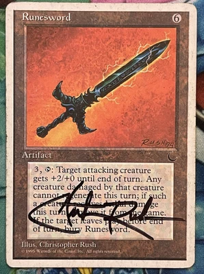 MTG Signed Runesword - Christopher Rush - Chronicles Magic - MP - Image 1 of 4