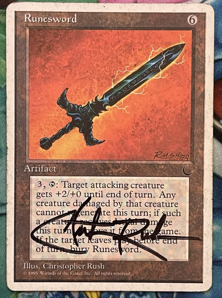 MTG Signed Runesword - Christopher Rush - Chronicles Magic - MP - Image 1 of 4