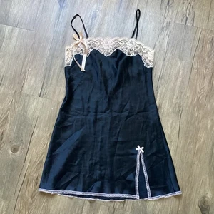 Victoria’s Secret Angels Black Lace Nightgown Y2K Women’s S Slip Dress Lingerie - Picture 1 of 15