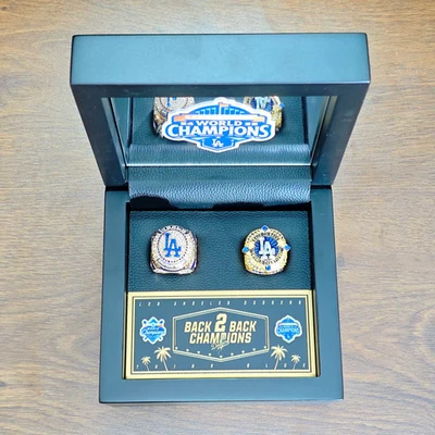 2025+24 Los Angeles Dodgers Serie Mundial Espalda Campeones 2 Anillos Con Caja Foto 1 de 3