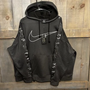 Nike Women’s Dri Fit Therma Black And Camo Pullover Hoodie Size 2XL NWT - Picture 1 of 8