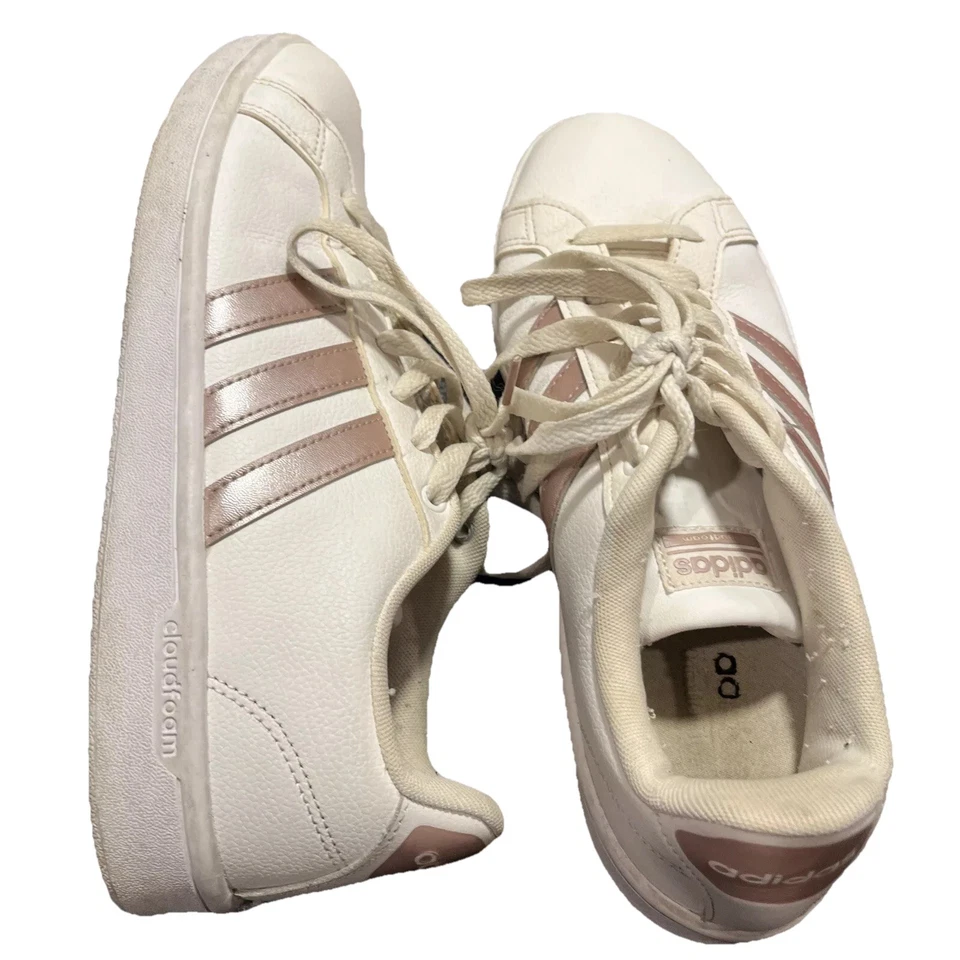 Adidas Zapatillas Blancas Advantage Cloudfoam Ortholite Mujer’s 9.5 Oro ROSA DA9525 Foto 1 de 4