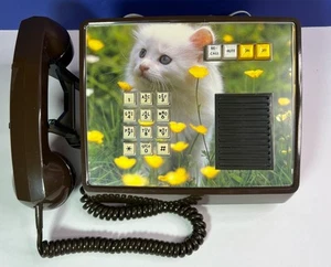 Vintage 80s GTE Automatic Electric Model 881 Brown Desk Business Phone - Picture 1 of 14