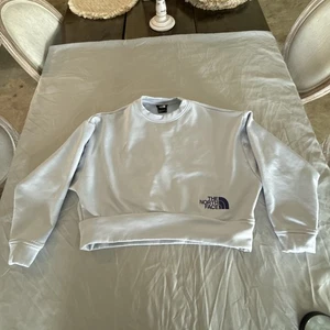 The North Face Cropped Pullover Sweatshirt XS Light Blue - Picture 1 of 14