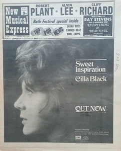 New Musical Express July 4th 1970, Bath Festival, Robert Plant, Diana Ross - Imagen 1 de 1