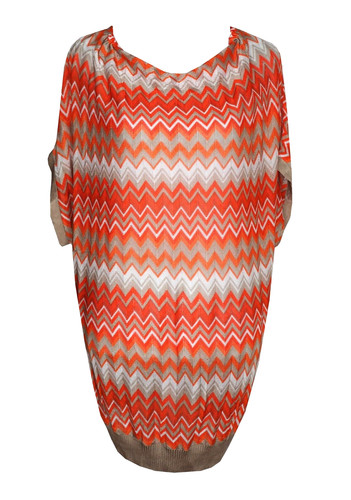 Tunica Michael Kors L arancione beige maglia chevron manica corta morbida ottime condizioni