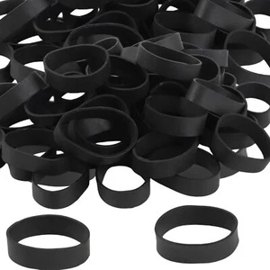 Tactical Rubber Bands Size #82 (2 1/2'' x 1/2''), 50 Pcs Black Thick Small Wide - Picture 1 of 7