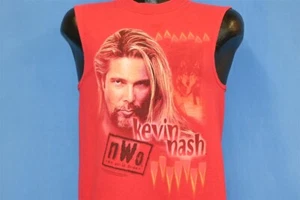 vtg 90s KEVIN NASH NWO NEW WORLD ORDER WCW SLEEVELESS t-shirt WRESTLING YOUTH L - Picture 1 of 6