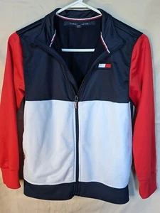 Tommy Hilfiger Zip Up Track Jacket Youth Medium 12/14 Red Wht Blue Long Sleeve - Picture 1 of 4