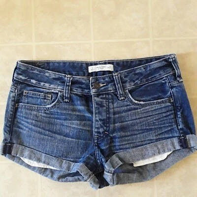Abercrombie & Fitch Women's Blue Jean Shorts Mid Rise Short  4 W27 - Image 1 of 3