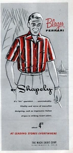 1956 Mack Shirt Co Shapely Blazer Ferrari anuncio original impreso en color - Imagen 1 de 1